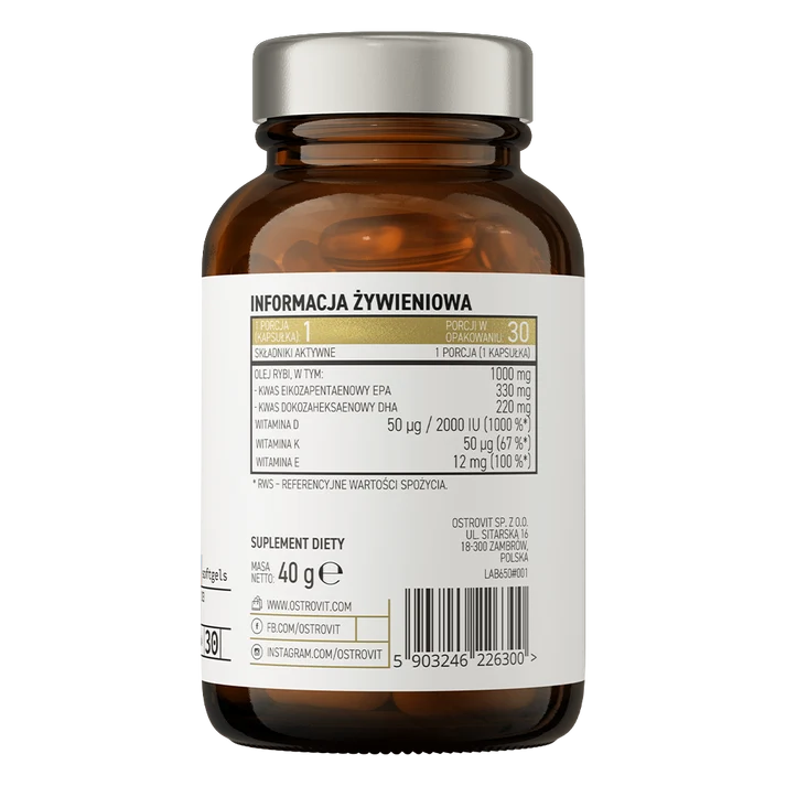 OstroVit Pharma Elite Omega 3 D3 + K2 30 capsules