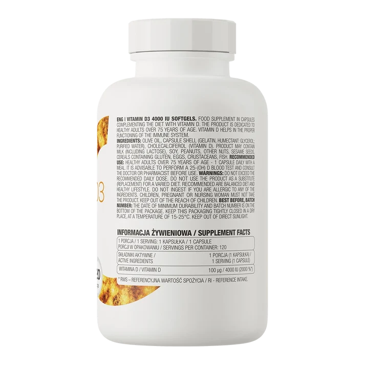 OstroVit Vitamin D3 4000 IU 120 capsules