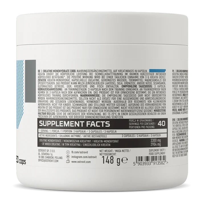 OstroVit Creatine Monohydrate 3300 mg 120 capsules