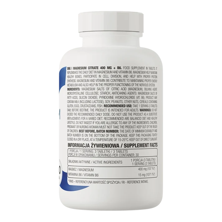 OstroVit Magnesium Citrate 400 mg + B6 90 tablets