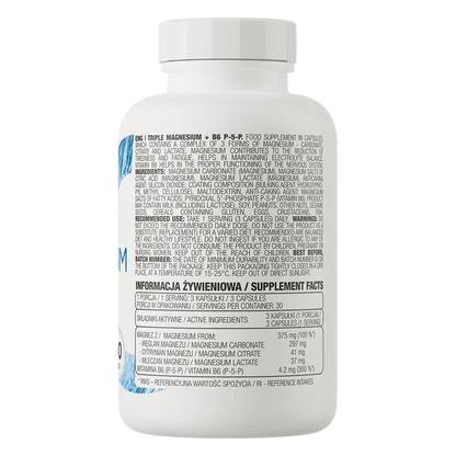 OstroVit Triple Magnesium + B6 P-5-P 90 capsules