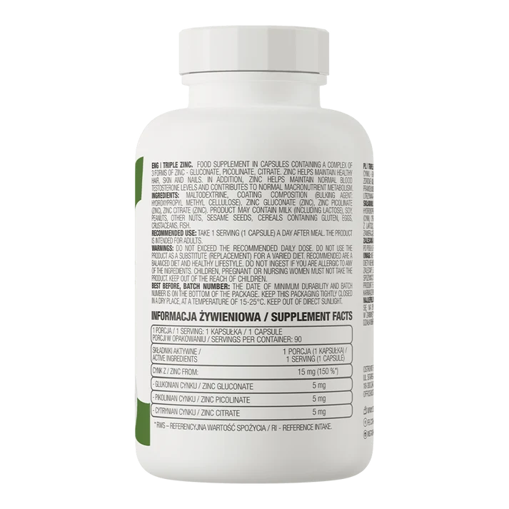 OstroVit Triple Zinc 90 capsules