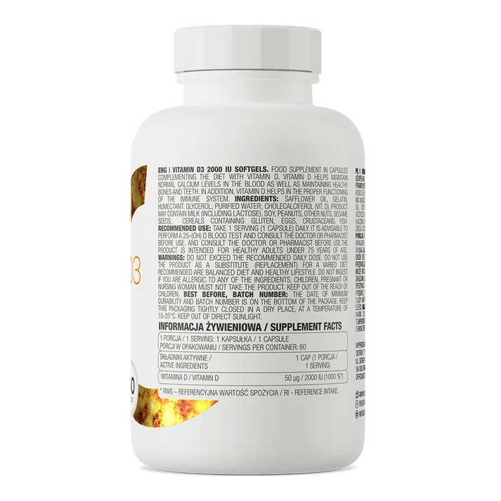 OstroVit Vitamin D3 2000 IU softgels 60 capsules