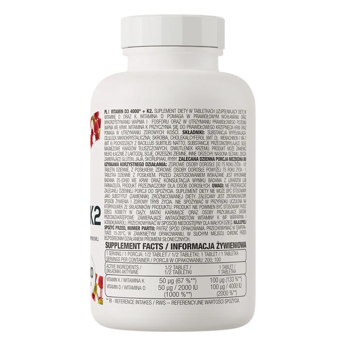 OstroVit Vitamin D3 4000 + K2 100 tablets