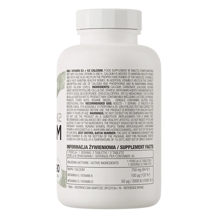 OstroVit Vitamin D3 + K2 + Calcium 90 tablets