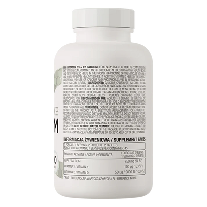 OstroVit Vitamin D3 + K2 + Calcium 90 tablets