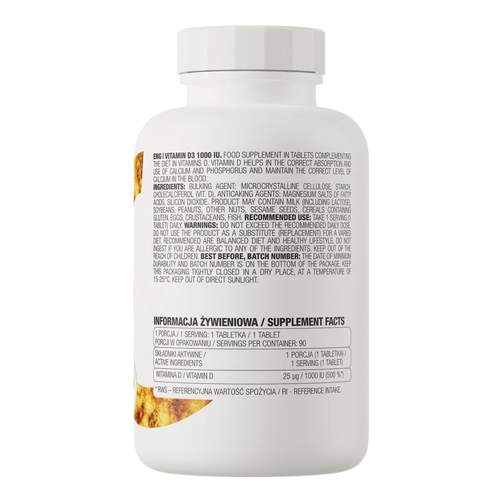 OstroVit Vitamin D3 1000 IU 90 tablets